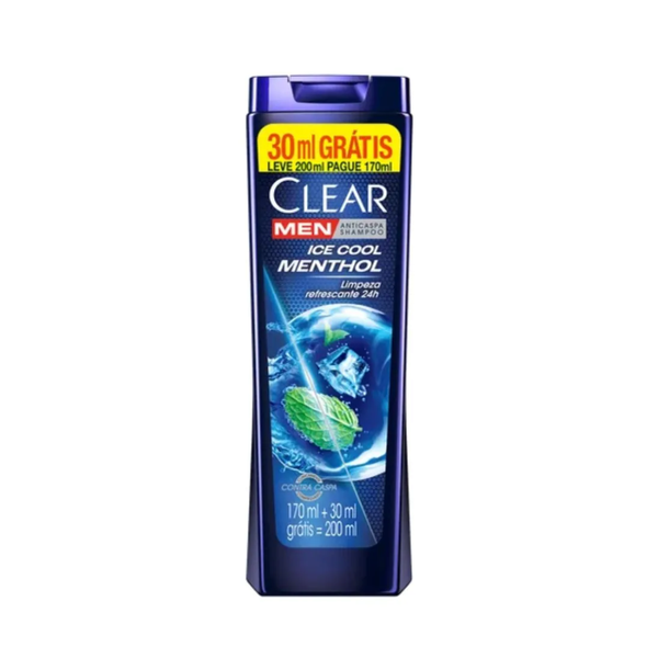Shampoo Anticaspa Clear Men Ice Cool Menthol Limpeza Resfrescante
