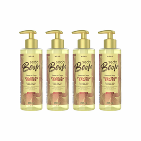 Kit 4 Óleo Gel Levíssimo Seda Boom Volumão Power Nutrição e