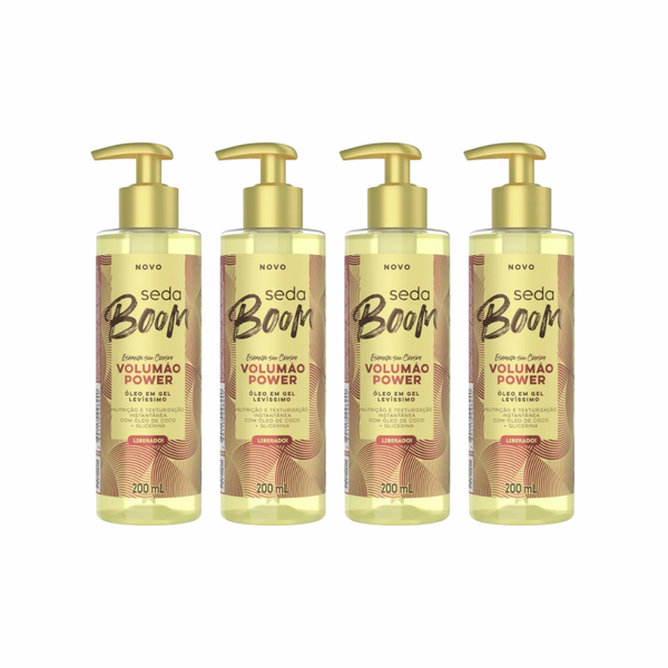 Kit 4 Óleo Gel Levíssimo Seda Boom Volumão Power Nutrição e